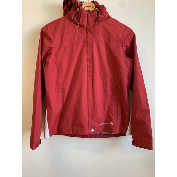 Free Country Women’s Windbreaker Jacket Radiance Hooded Red Size Large - Picture 1 of 13